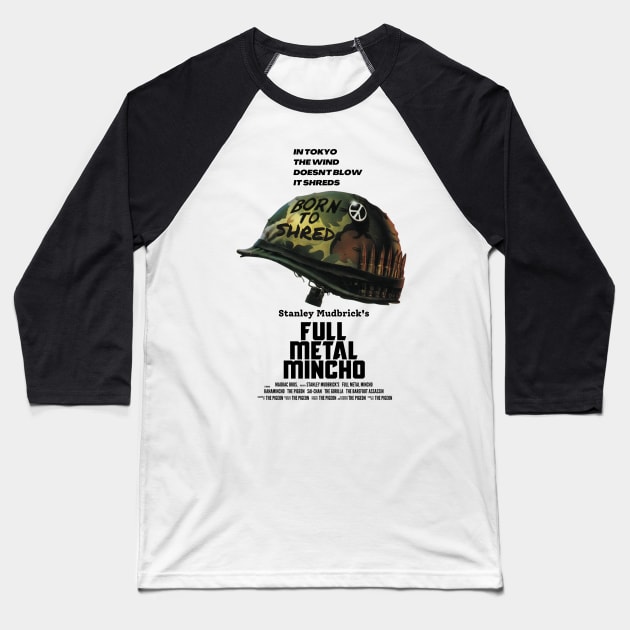 Full Metal Mincho Baseball T-Shirt by Daz Art & Designs